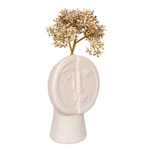 Vaso Decorativo Daffodil, Beige, Gres, 7,5x12x17,5 cm, EPIKASA