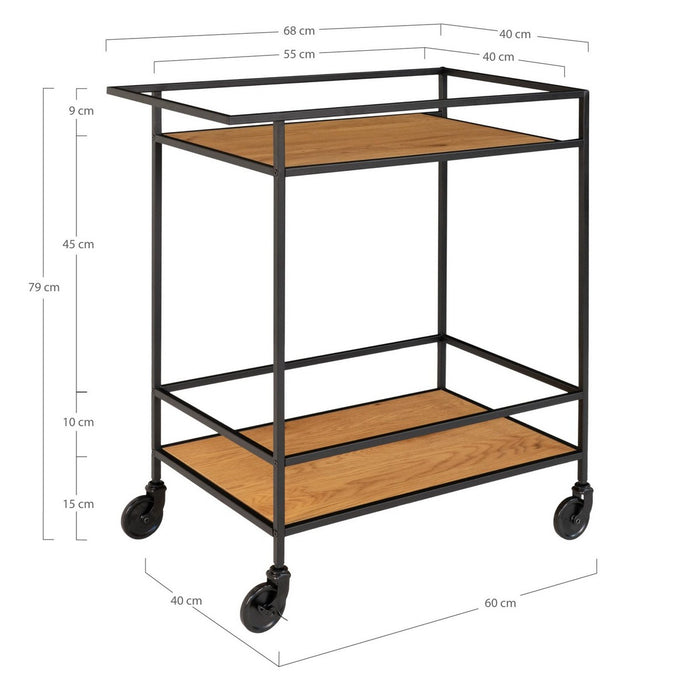 Carrello Vita, Marrone, Metallo, 68x40x79 cm, EPIKASA