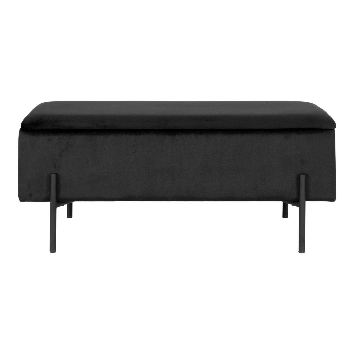 Panca con Portaoggetti Watford, Nero, Poliestere, 36,5x95x46 cm, EPIKASA