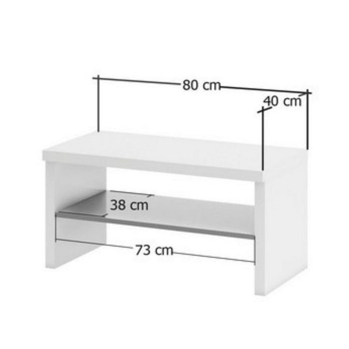 Panca Artium, Bianco, Truciolare Melaminico, 80x40x40 cm, EPIKASA