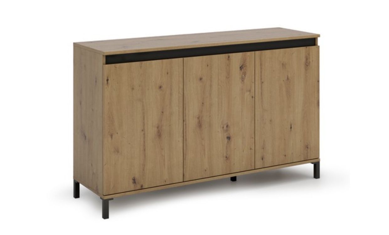 Mobile Multiuso Genio, Rovere, Truciolare Melaminico, 138x84x40 cm, EPIKASA