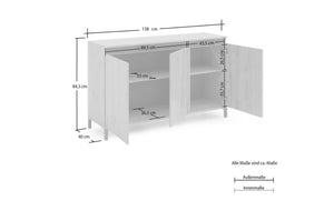 Mobile Multiuso Genio, Rovere, Truciolare Melaminico, 138x84x40 cm, EPIKASA