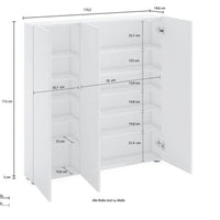 Scarpiera Spazio, Bianco, Truciolare Melaminico, 110x115x19 cm, EPIKASA