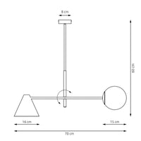 Lampada a Soffitto Astrid, Nero, Acciaio, 53x32x32 cm, EPIKASA