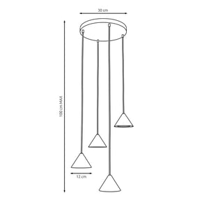 Lampada a Sospensione Camilla, Bianco, Acciaio, 46x46x30 cm, EPIKASA