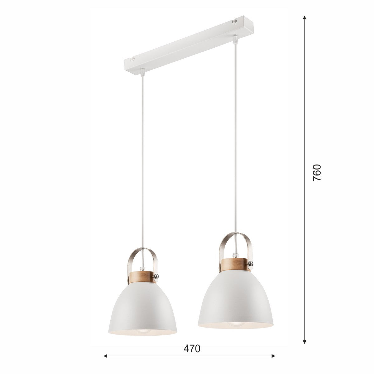 Lampada a Sospensione Danielle, Bianco, Legno, 47x47x76 cm, EPIKASA