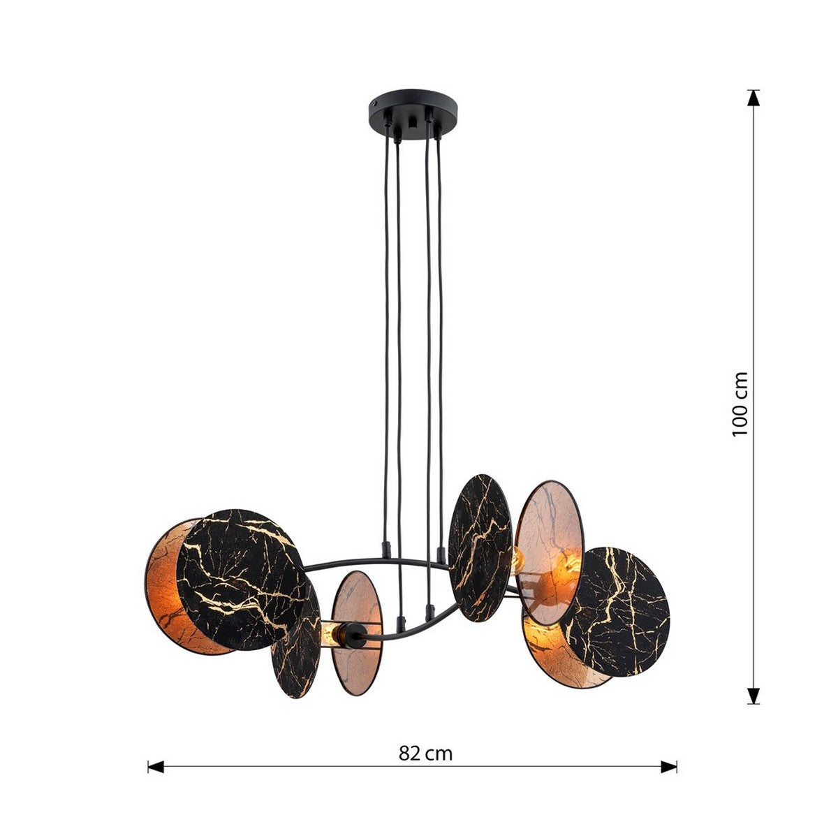 Lampada a Sospensione Donato, Nero, Acciaio, 57x57x72 cm, EPIKASA