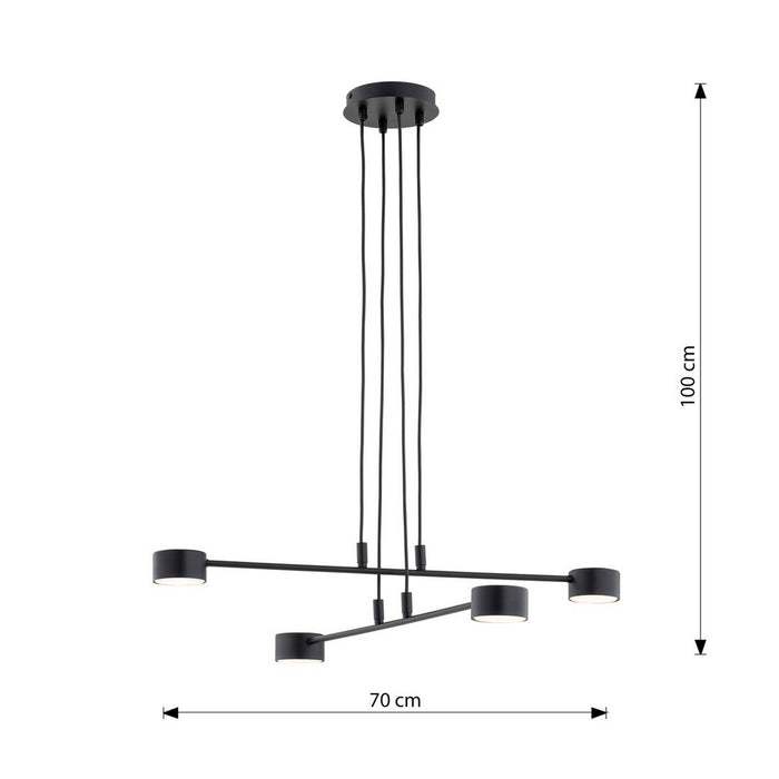 Lampada a Sospensione Retro, Bianco, Acciaio, 49x49x73 cm, EPIKASA