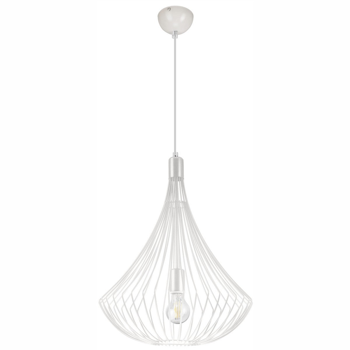 Lampada a Sospensione Balerina, Bianco, Acciaio, 38x38x90 cm, EPIKASA