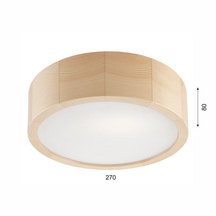 Lampada a Soffitto Eveline, Marrone, Legno, 27x27x8 cm, EPIKASA