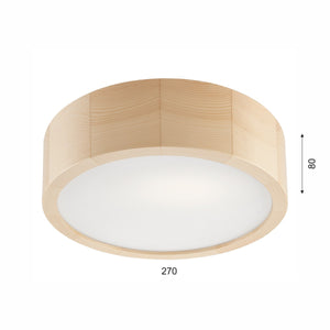 Lampada a Soffitto Eveline, Marrone, Legno, 27x27x8 cm, EPIKASA