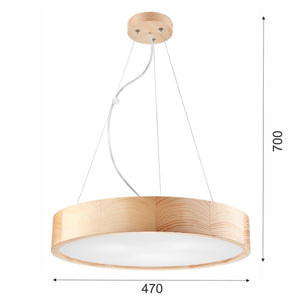 Lampada a Sospensione Eveline, Marrone, Legno, 47x47x8 cm, EPIKASA