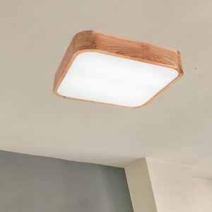 Lampada a Soffitto Gaspar, Marrone, Legno, 45x45x8 cm, EPIKASA