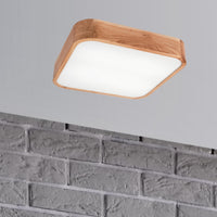 Lampada a Soffitto Gaspar, Marrone, Legno, 45x45x8 cm, EPIKASA