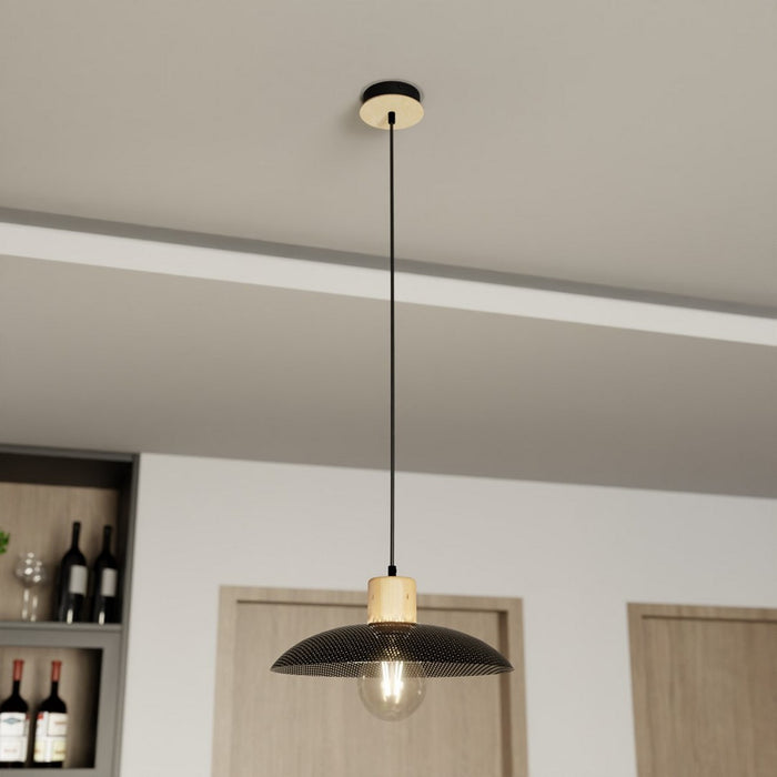 Lampada a Soffitto Gaspar, Marrone, Legno, 45x45x8 cm, EPIKASA