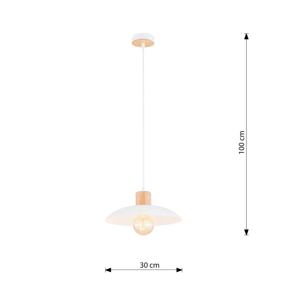 Lampada a Sospensione Marcy, Oro, Vetro, 30x30x70 cm, EPIKASA