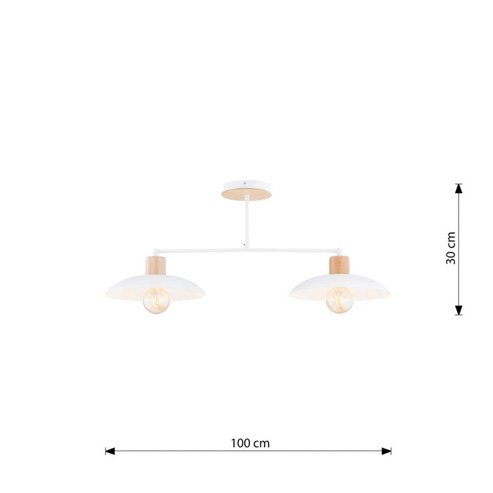 Lampada a Sospensione Marcy, Argento, Vetro, 30x30x70 cm, EPIKASA