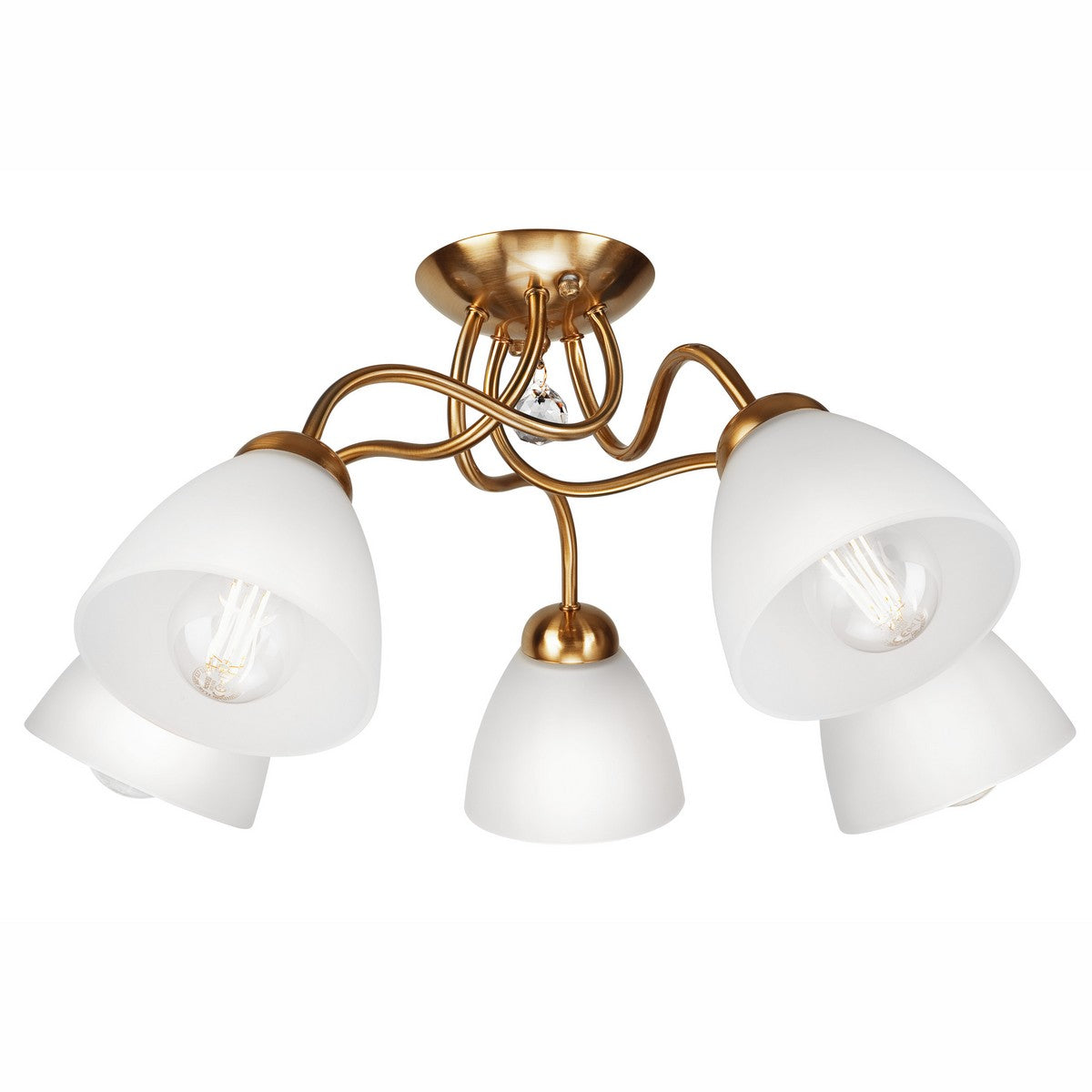 Lampada a Soffitto Miranda, Ottone, Acciaio, 50x50x31 cm, EPIKASA