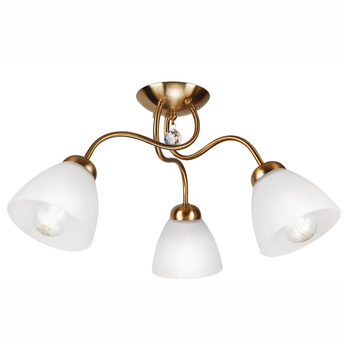 Lampada a Soffitto Miranda, Ottone, Acciaio, 60x60x31 cm, EPIKASA