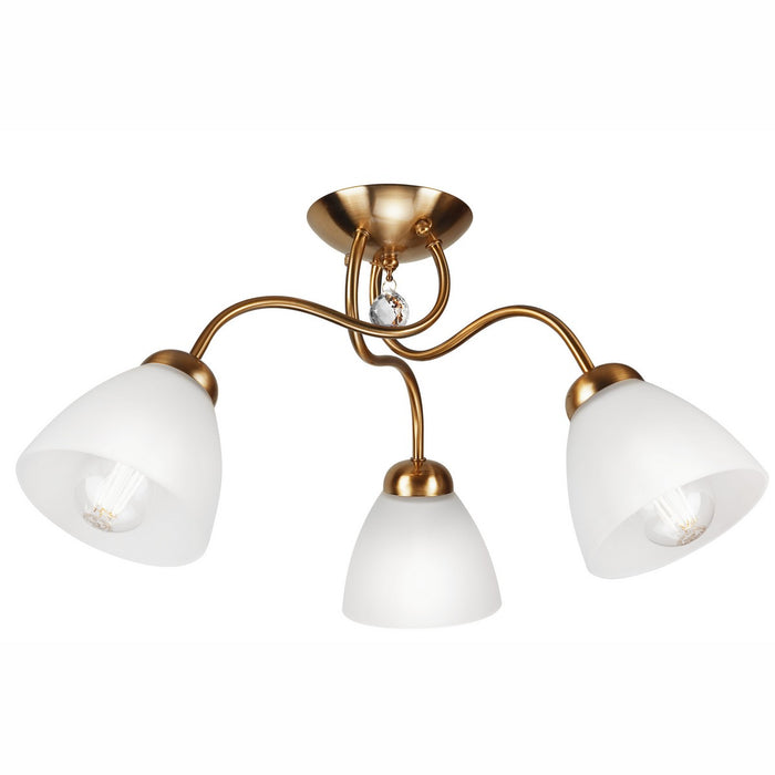 Lampada a Soffitto Miranda, Ottone, Acciaio, 60x60x31 cm, EPIKASA