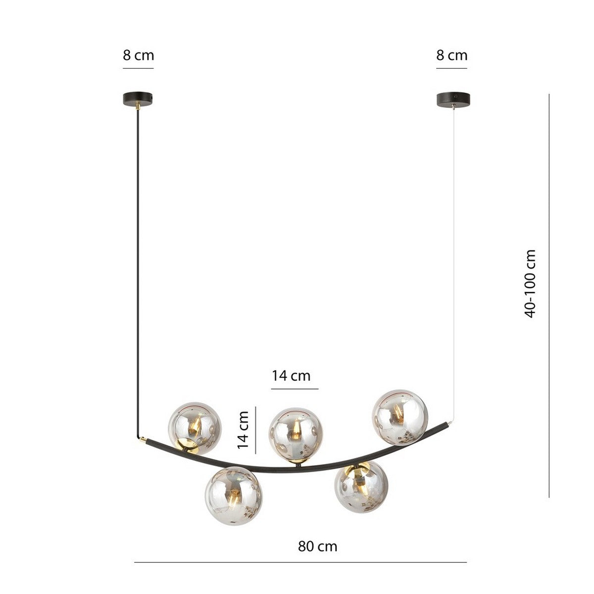 Lampada a Soffitto Rina, Nero, Metallo, 30x30x28 cm, EPIKASA