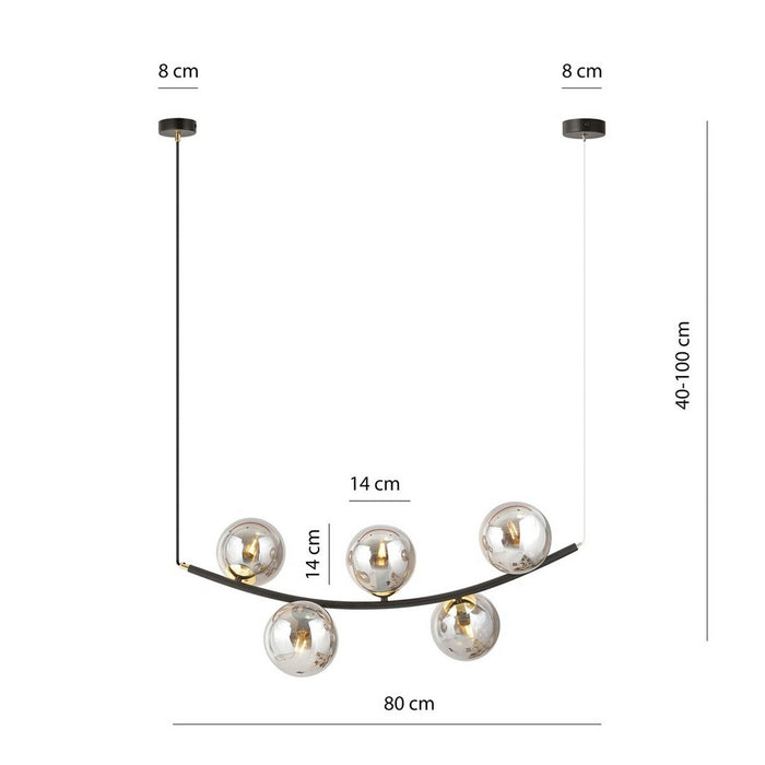 Lampada a Soffitto Rina, Nero, Metallo, 30x30x28 cm, EPIKASA