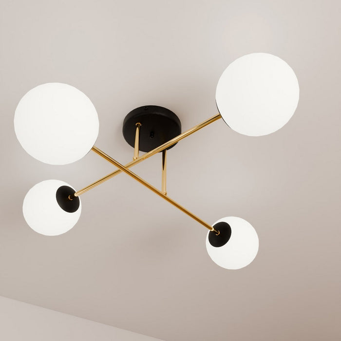 Lampada a Soffitto Magnum, Oro, Acciaio, 55x26x75 cm, EPIKASA