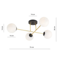 Lampada a Soffitto Magnum, Oro, Acciaio, 55x26x75 cm, EPIKASA