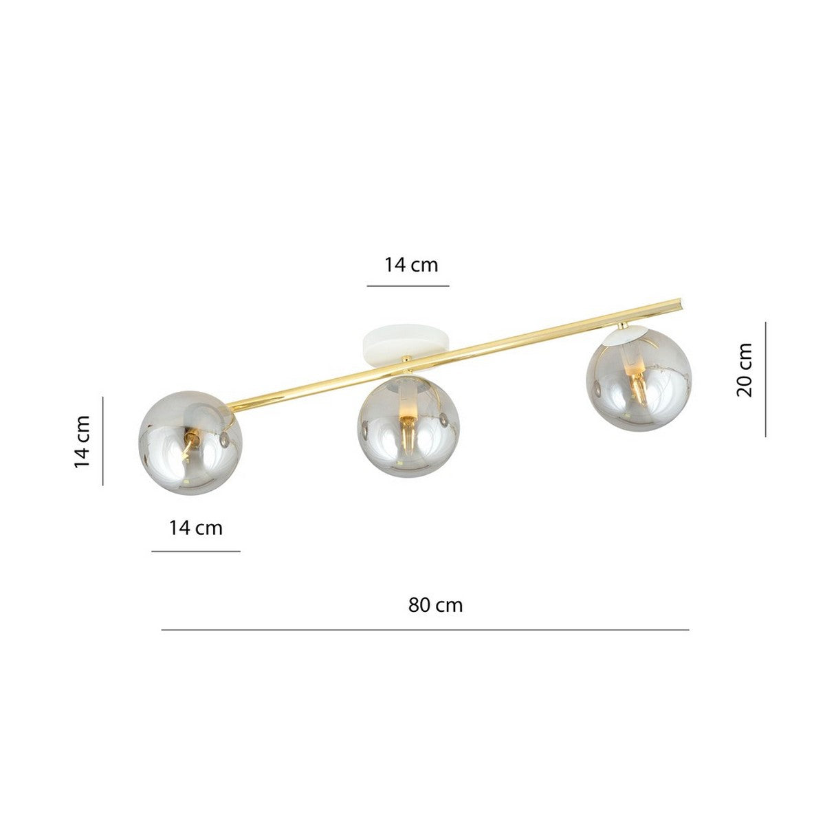 Lampada a Soffitto Splendi, Oro, Acciaio, 80x20x29 cm, EPIKASA