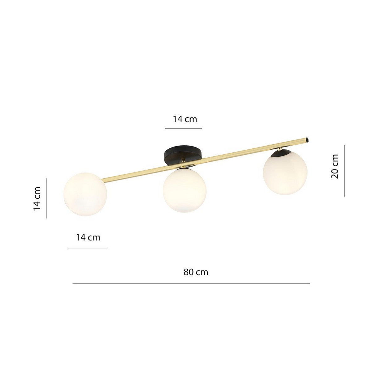 Lampada a Soffitto Splendi, Oro, Acciaio, 80x20x29 cm, EPIKASA