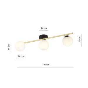 Lampada a Soffitto Splendi, Oro, Acciaio, 80x20x29 cm, EPIKASA