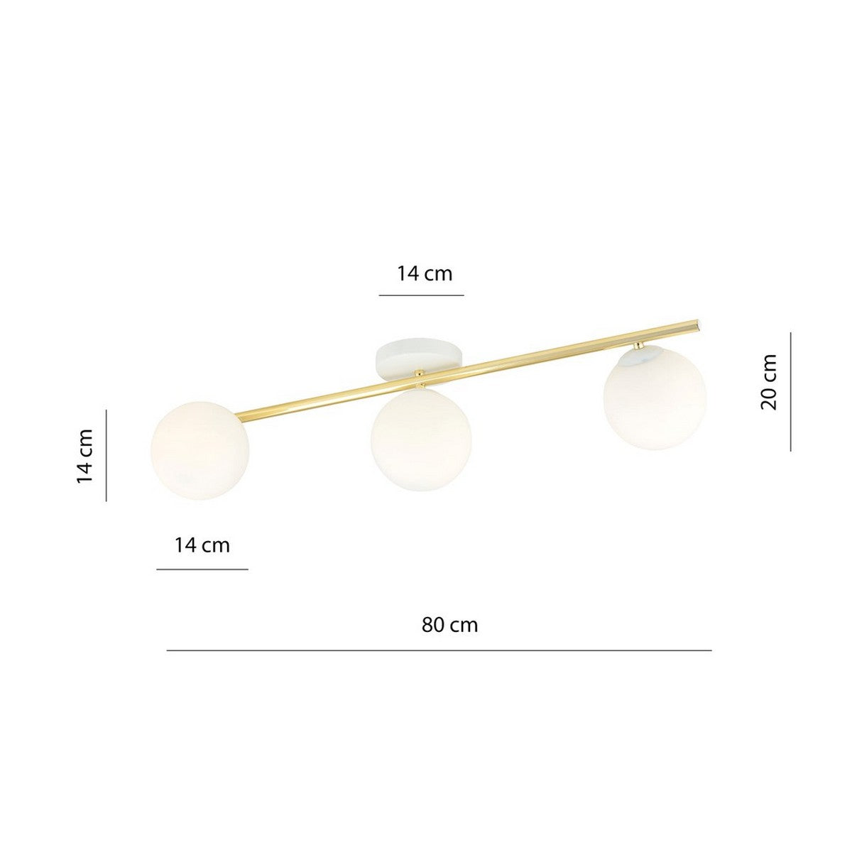 Lampada a Soffitto Splendi, Oro, Acciaio, 80x20x29 cm, EPIKASA