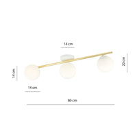 Lampada a Soffitto Splendi, Oro, Acciaio, 80x20x29 cm, EPIKASA