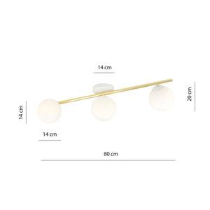 Lampada a Soffitto Splendi, Oro, Acciaio, 80x20x29 cm, EPIKASA