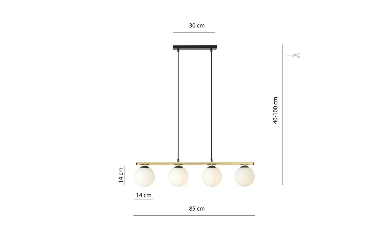 Lampada a Sospensione Alora, Oro, Acciaio, 85x100x14 cm, EPIKASA