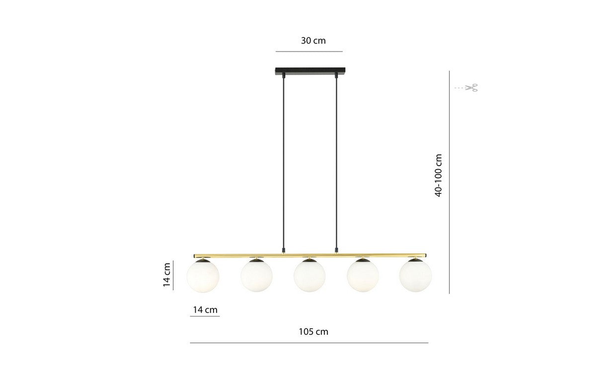 Lampada a Sospensione Allora, Oro, Acciaio, 105x100x14 cm, EPIKASA