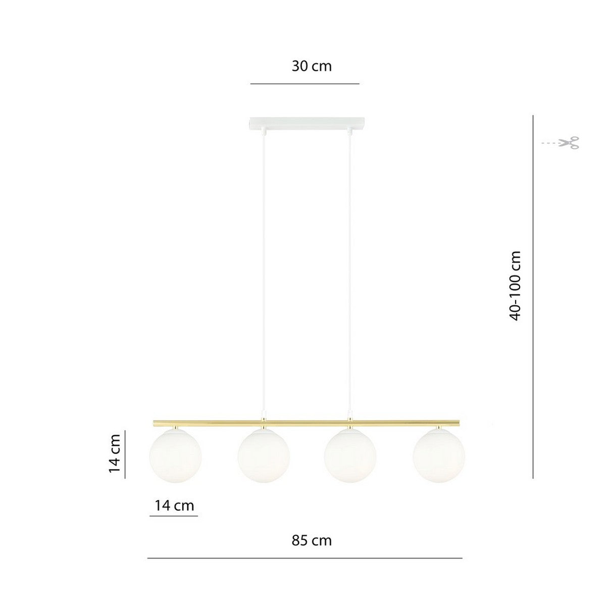 Lampada a Sospensione Allora, Oro, Acciaio, 85x100x14 cm, EPIKASA