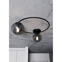 Lampada a Soffitto Sopra, Nero, Acciaio, 47x20x47 cm, EPIKASA