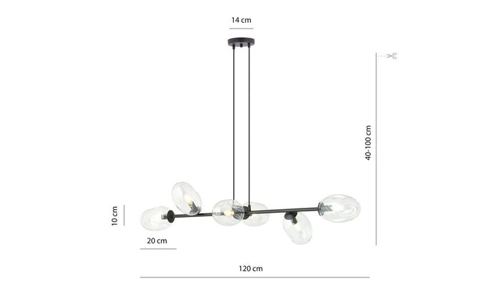 Lampada a Sospensione Pandora, Nero, Acciaio, 120x100x40 cm, EPIKASA