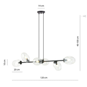 Lampada a Sospensione Pandora, Nero, Acciaio, 120x100x40 cm, EPIKASA