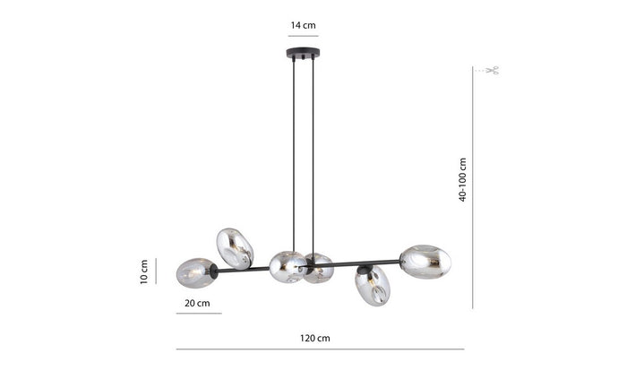 Lampada a Sospensione Pandora, Grigio, Acciaio, 120x100x40 cm, EPIKASA