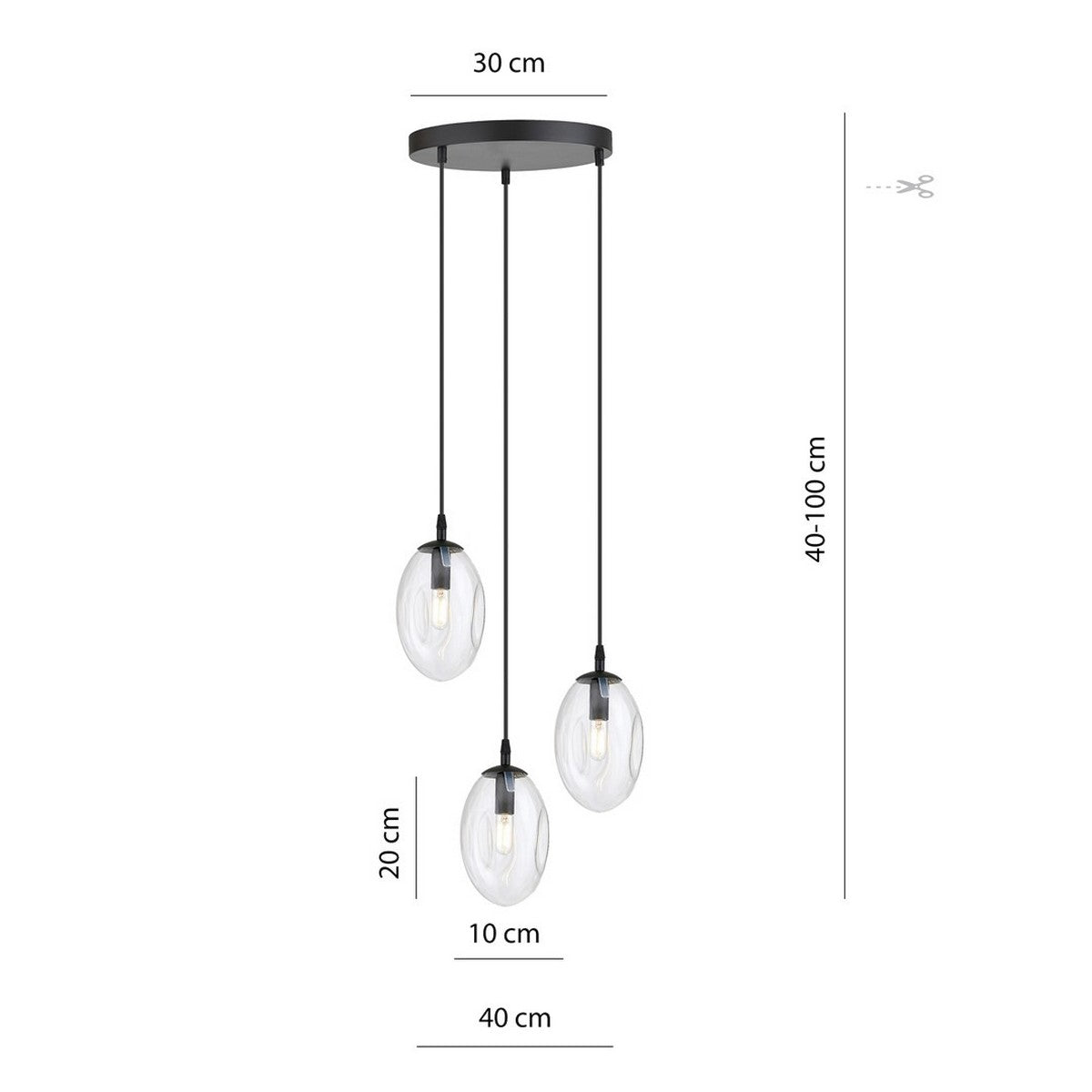 Lampada a Sospensione Astral, Nero, Acciaio, 40x100x40 cm, EPIKASA