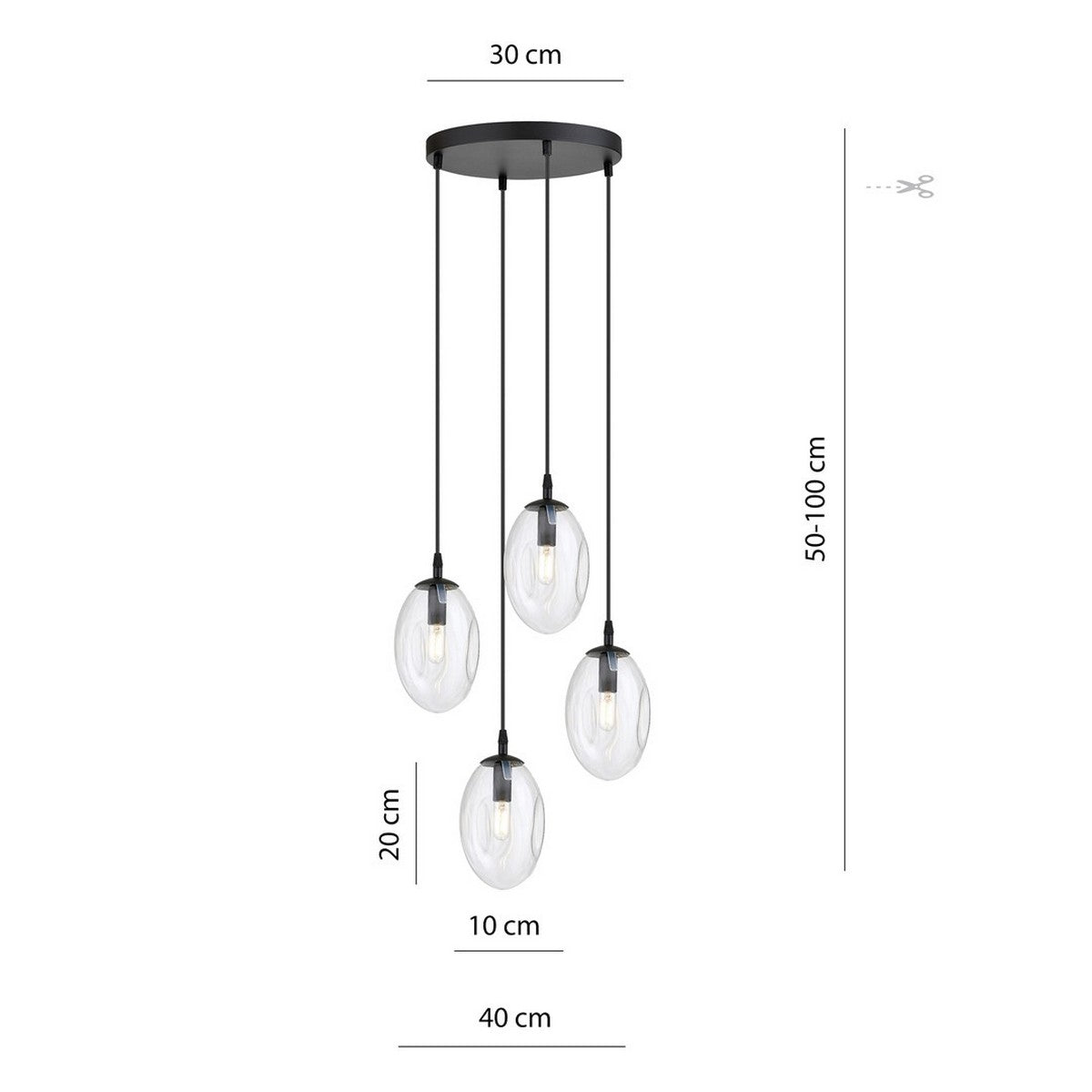 Lampada a Sospensione Astral, Nero, Acciaio, 40x100x40 cm, EPIKASA