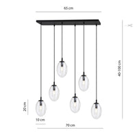 Lampada a Sospensione Astral, Nero, Acciaio, 70x100x22 cm, EPIKASA