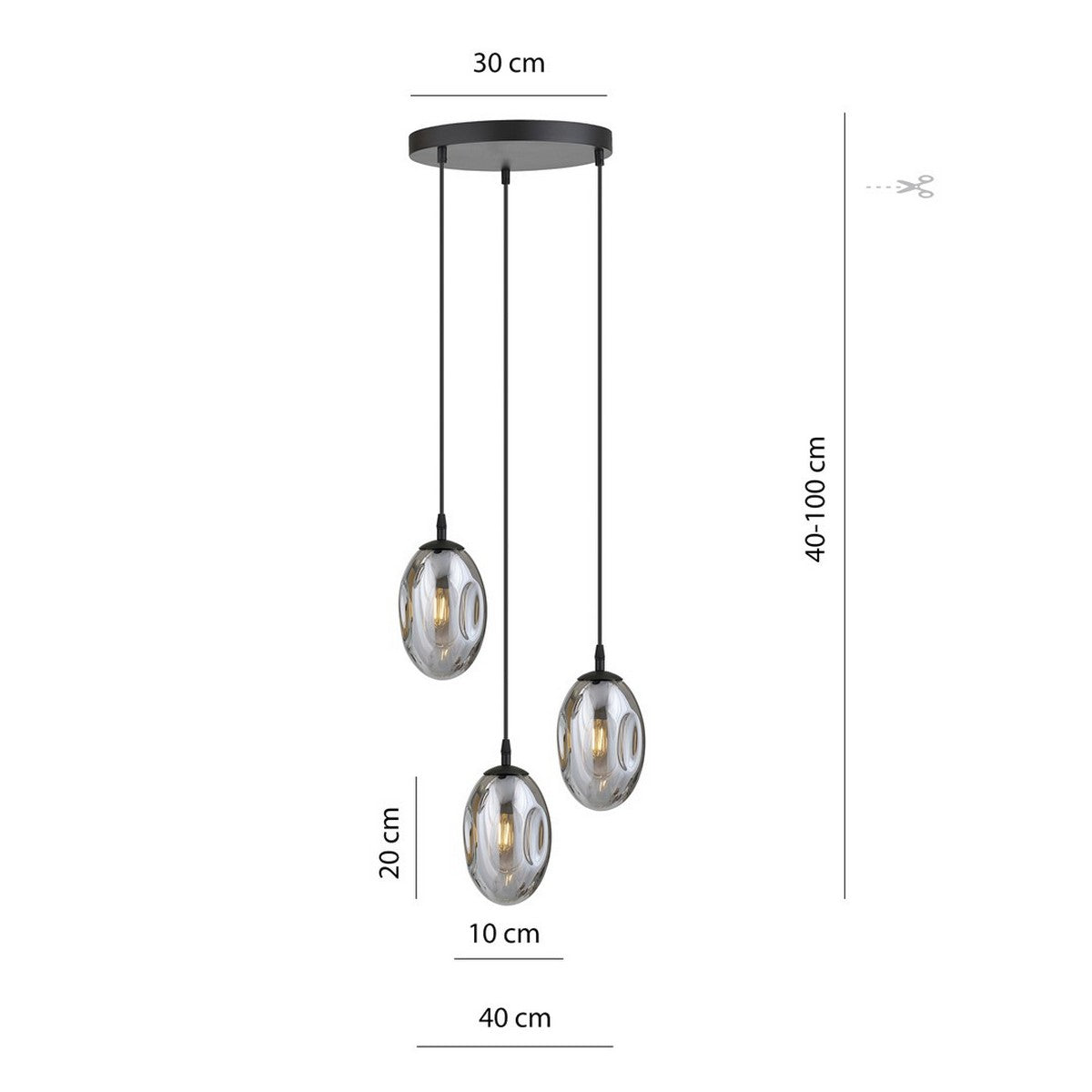 Lampada a Sospensione Astral, Grigio, Acciaio, 40x100x40 cm, EPIKASA