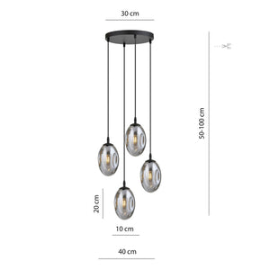 Lampada a Sospensione Astral, Grigio, Acciaio, 40x100x40 cm, EPIKASA