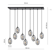 Lampada a Sospensione Astral, Grigio, Acciaio, 100x100x22 cm, EPIKASA