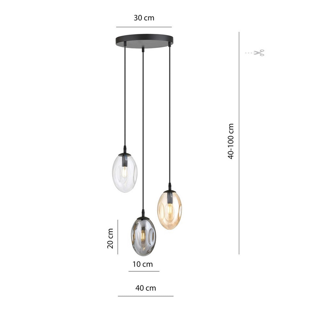 Lampada a Sospensione Astral, Nero, Acciaio, 40x100x40 cm, EPIKASA