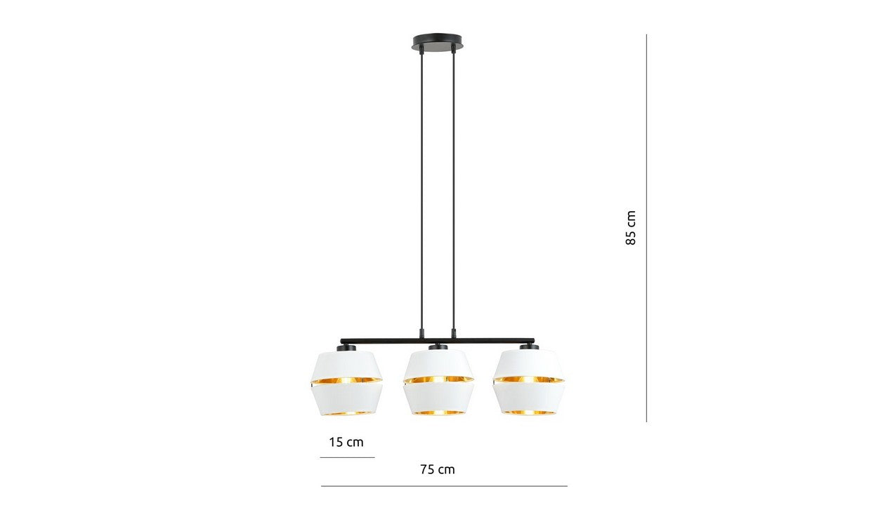 Lampada a Sospensione Piano, Bianco, Acciaio, 75x85x15 cm, EPIKASA