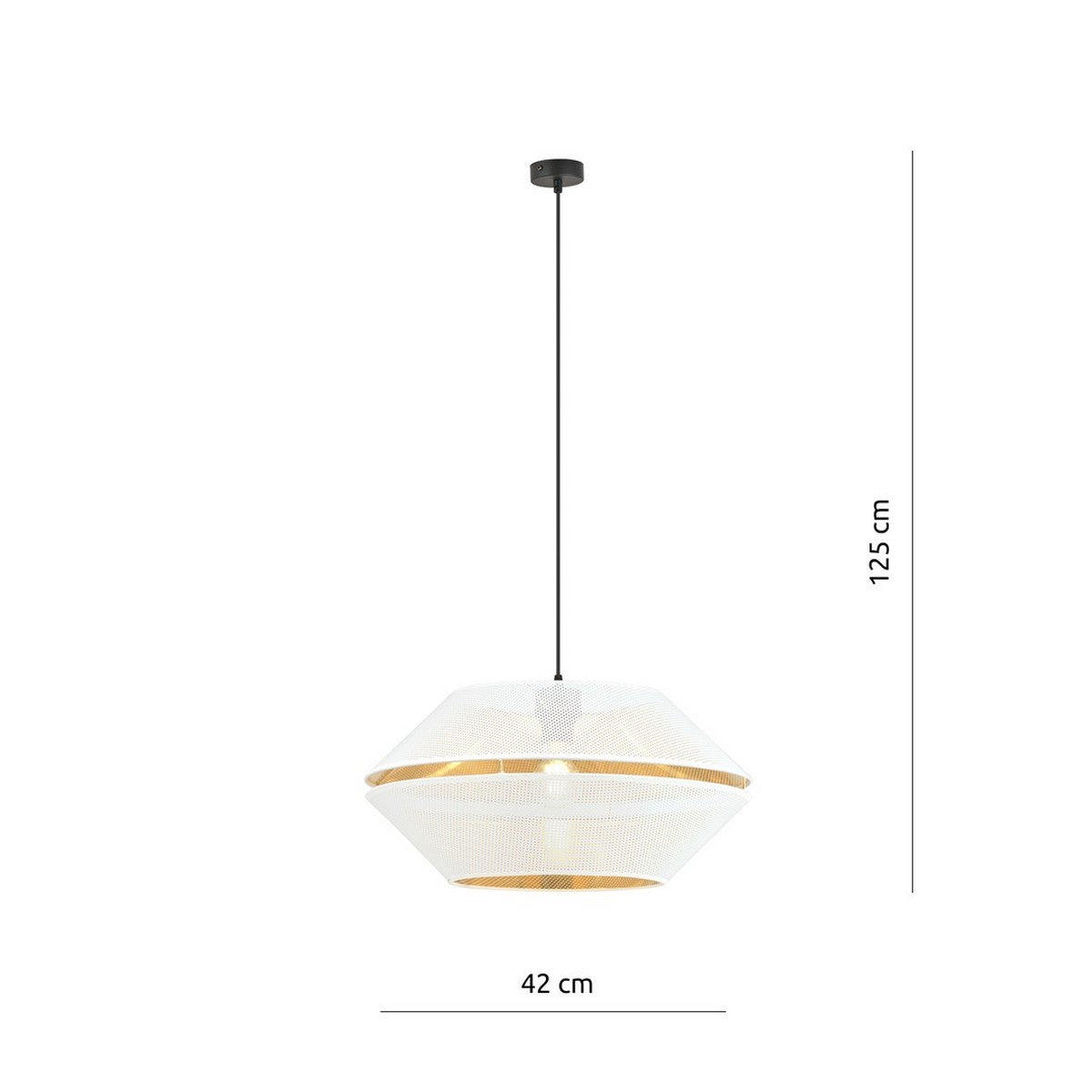 Lampada a Sospensione Malia, Bianco, Acciaio, 42x125x42 cm, EPIKASA